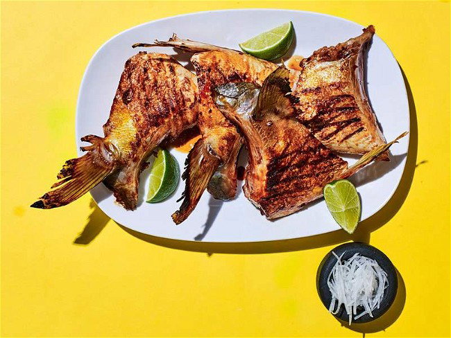 Cooked collars on a plate