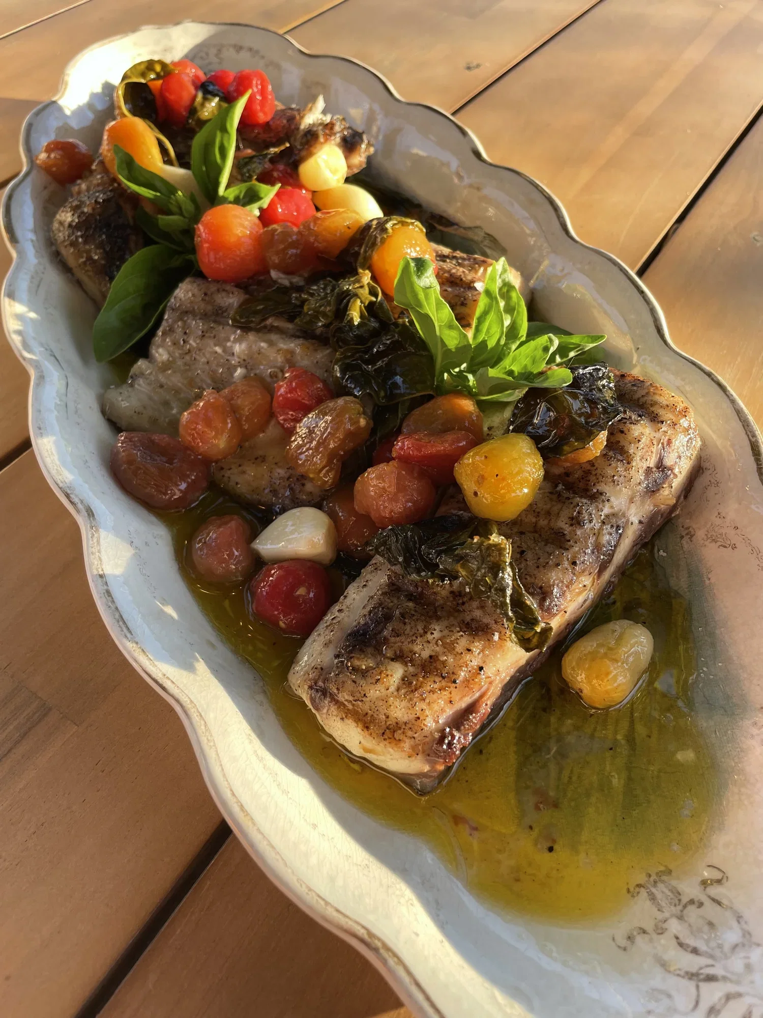 Seabass with veggies