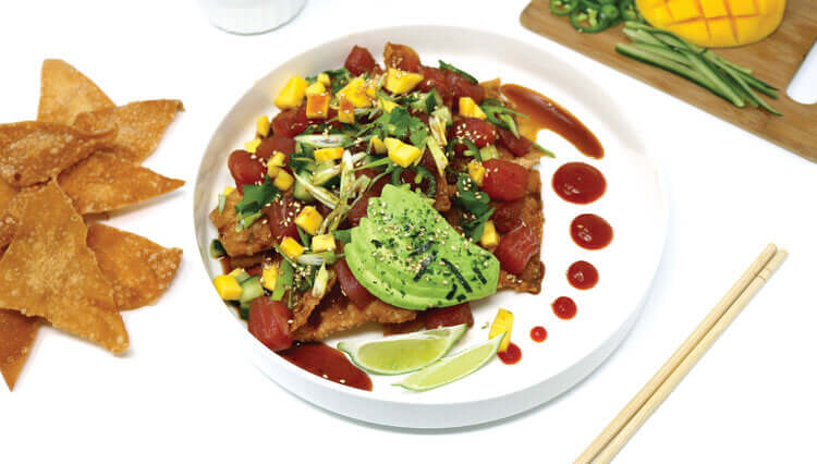 Bachan's Ahi Tuna Wonton Nachos