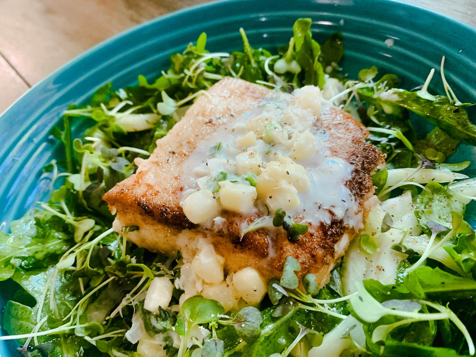 Arugula Fennel Salad with Crispy Halibut — photo 1