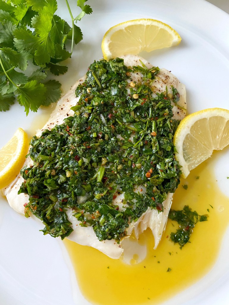 Baked Lingcod with Chimichurri