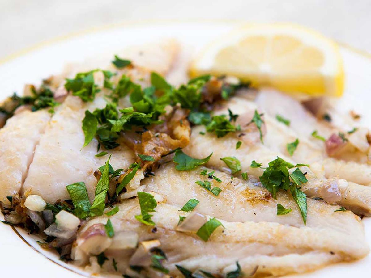Sautéed Petrale Sole in Herb Butter Sauce