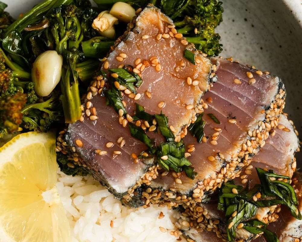 Seared Albacore Tuna with Lemon Ponzu Sauce