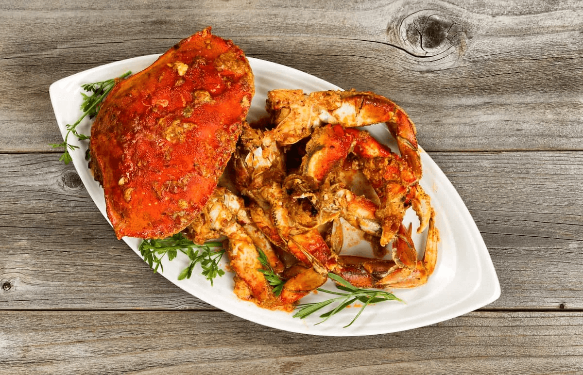 Cooked Dungness Crab on White Plate
