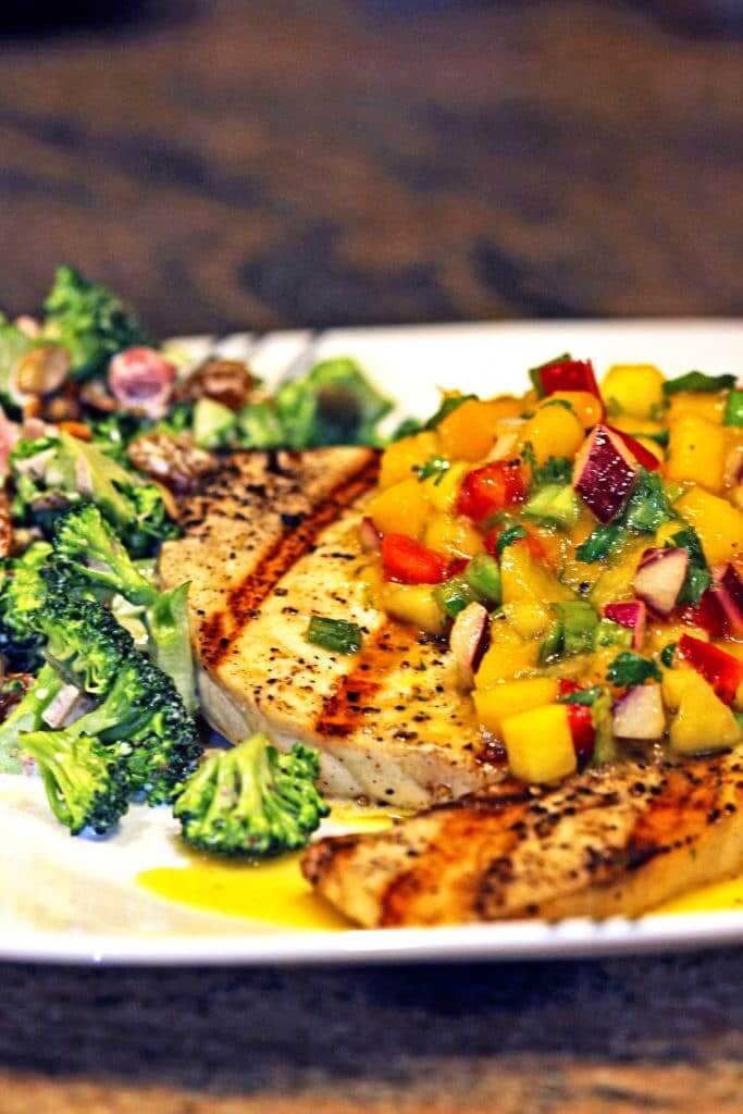 Mango Salsa on Grilled Swordfish3