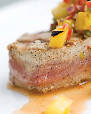 Yellowfin Tuna with Grilled Pineapple Salsa